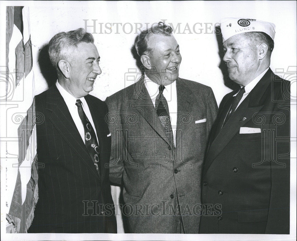 1955 Press Photo Roy Cummins Illinois Senate Everett Dirksen Leonhard - Historic Images