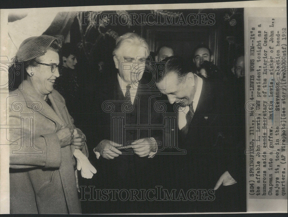 1952 Press Photo JOHN L. LEWIS UMW PRESIDENT UNITED MINE WORKERS AMERICA - Historic Images