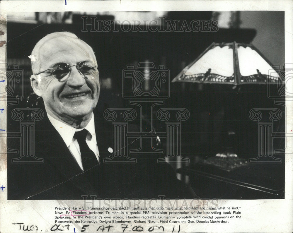 1976 Press Photo Edward Paul Flanders Harry Truman - Historic Images