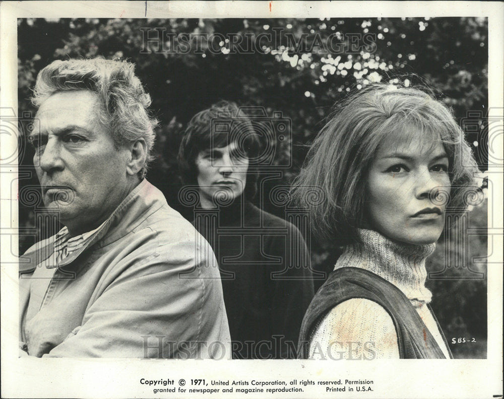 1971 Press Photo Peter Finch, Glenda Jackson and Murray Head &quot;Sunday Bloody Sund - Historic Images