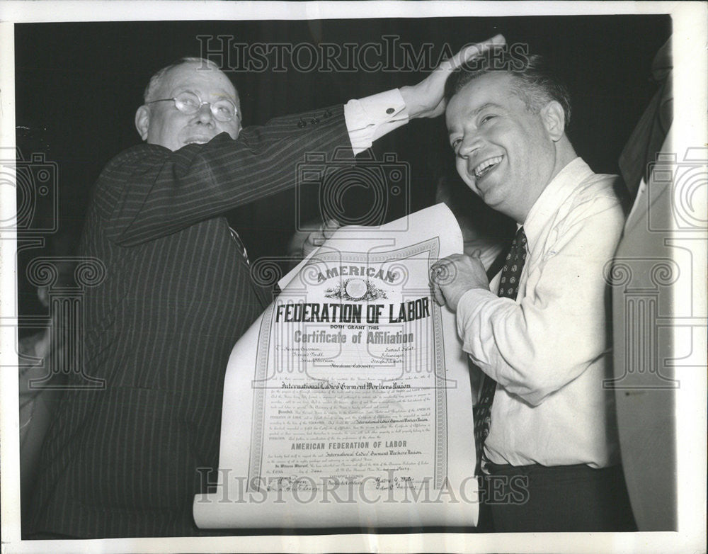 1940 Press Photo David Dubinsky head of the International Ladies Garment Workers - Historic Images