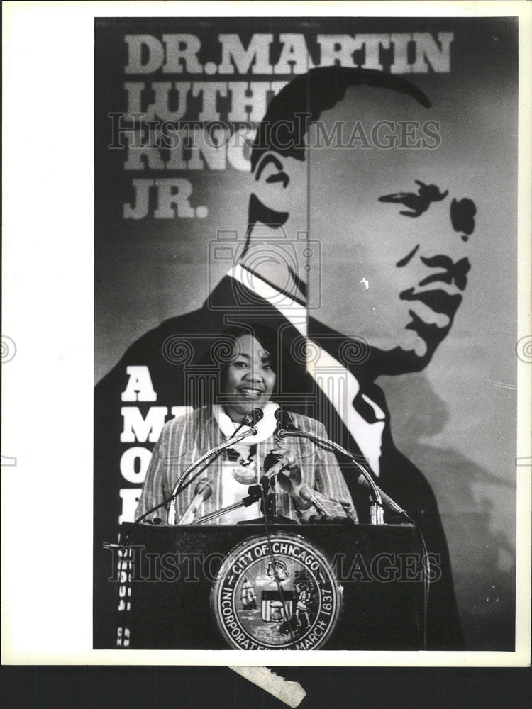 1986 Press Photo Dr Martin Luther king Jr Golanda King Honor - Historic Images