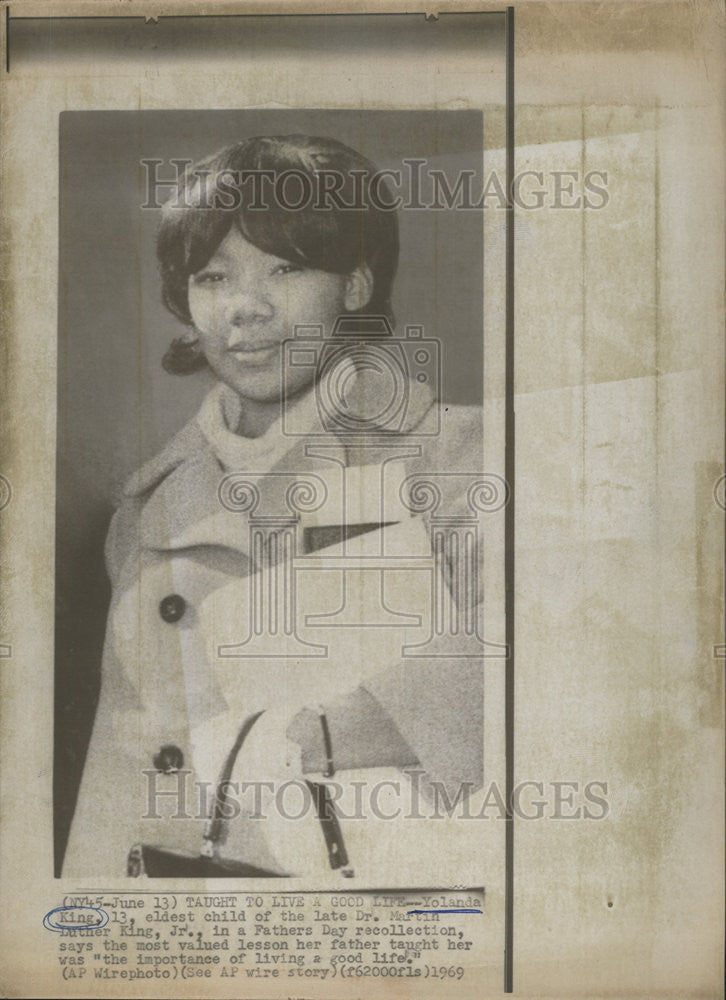1969 Press Photo Yolanda King Daughter Martin Luther King - Historic Images