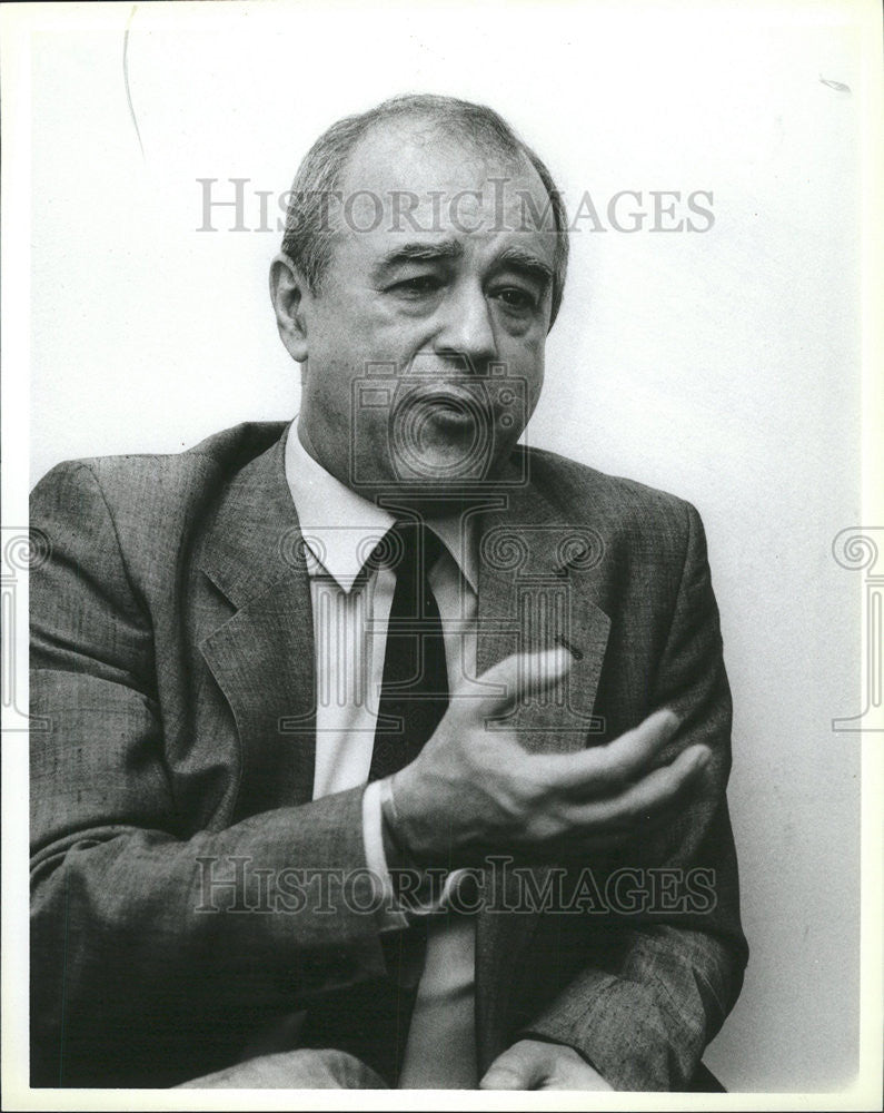 1987 Press Photo Vitaly Korotich Soviet Editor Chicago Sun-Times Visit - Historic Images