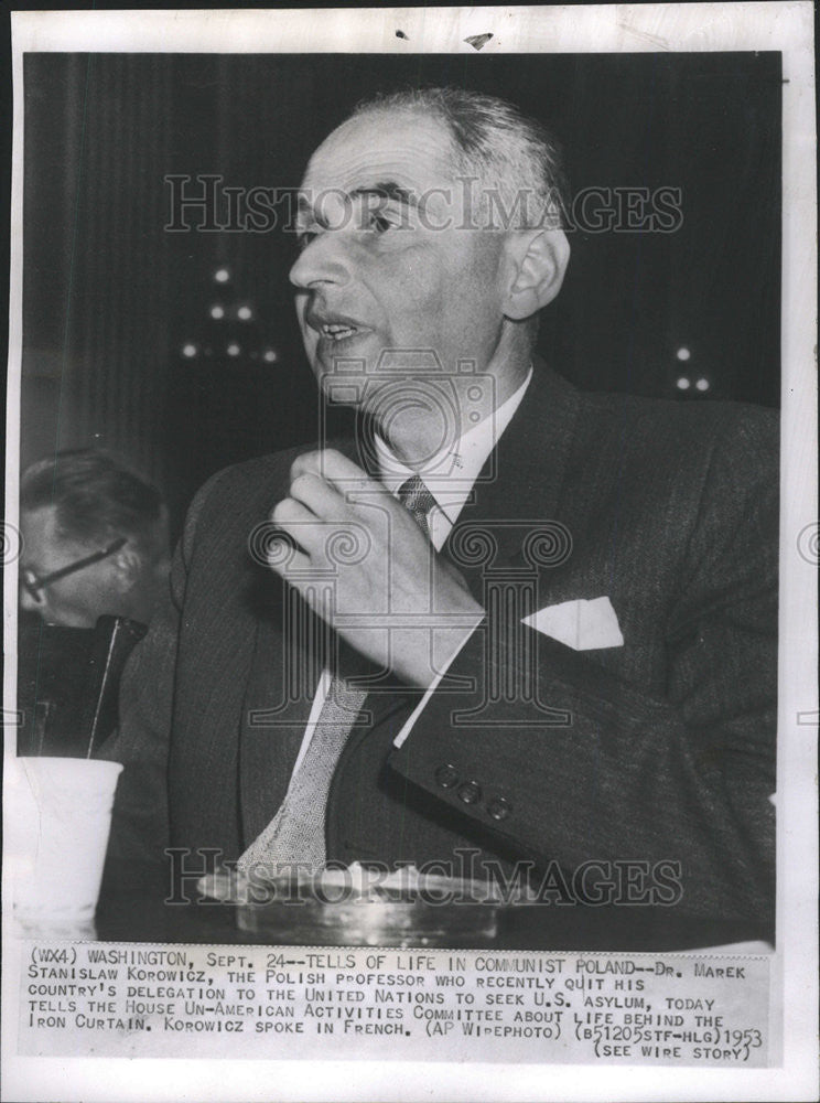 1953 Press Photo Dr. Marek Stanislaw Korowicz of Poland - Historic Images