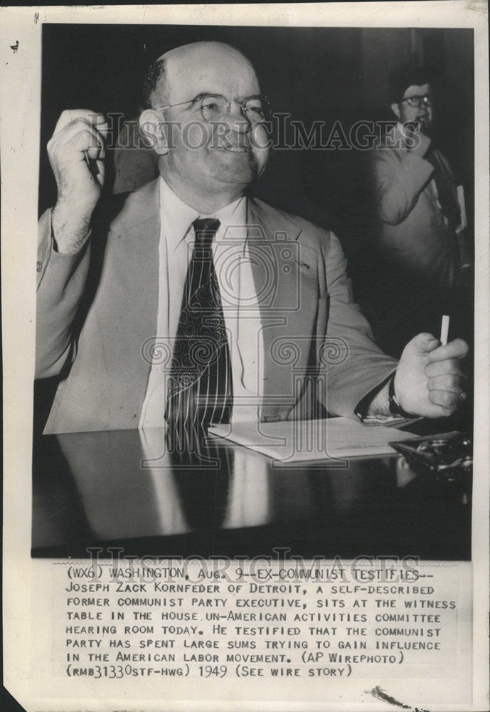 1949 Press Photo Joseph Zack Kornfeder, Communist from Detroit, MI - Historic Images