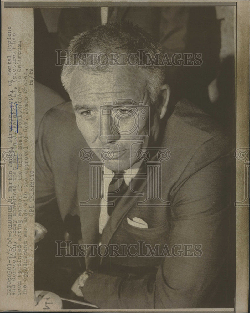 1968 Press Photo Martin Janis Director Mental Hygiene Correction Columbus - Historic Images