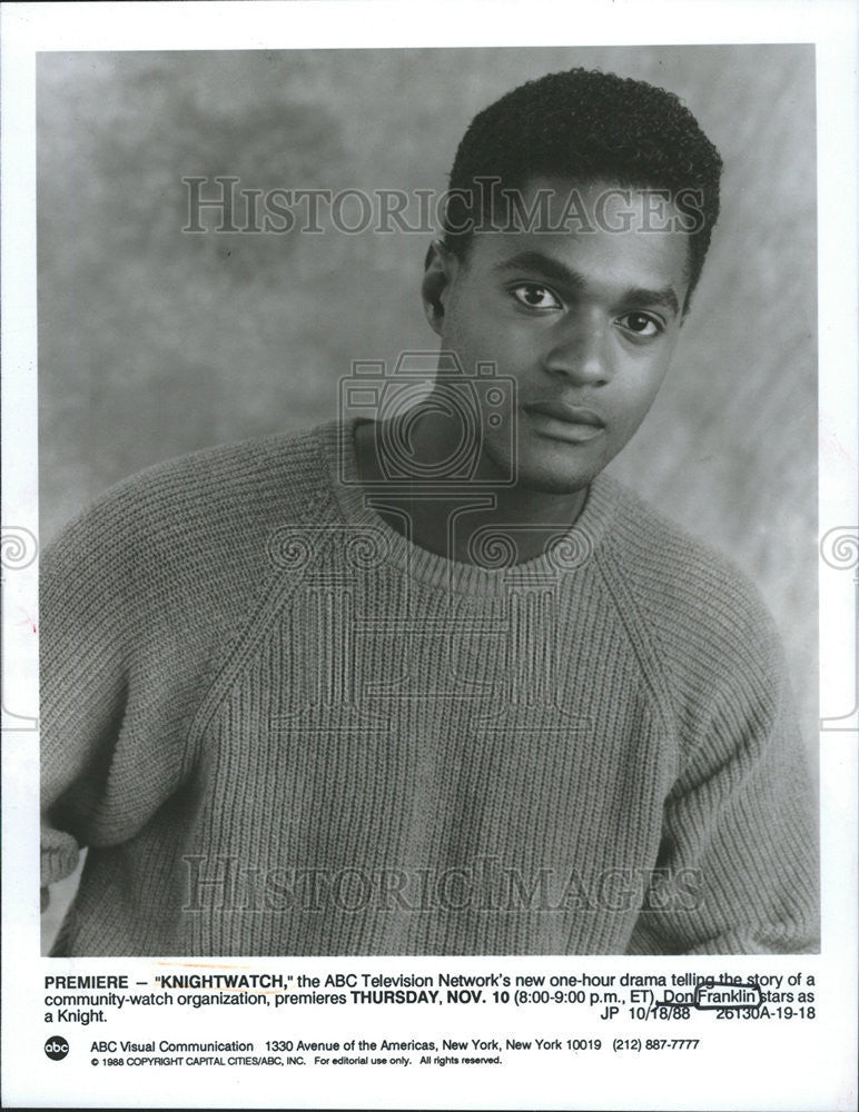 1988 Press Photo Knightwatch ABC Television Networks drama Community Watch Snap - Historic Images