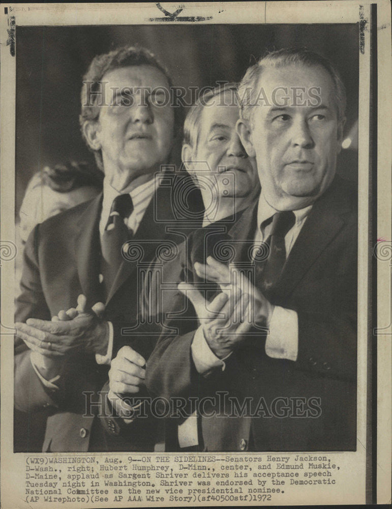 1977 Press Photo Senators Henry Jackson  Hubert Humphery Edmund Muskie - Historic Images