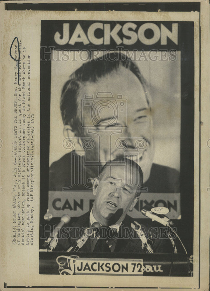 1972 Press Photo Senator Henry Jackson Washington Democrat President Nomination - Historic Images