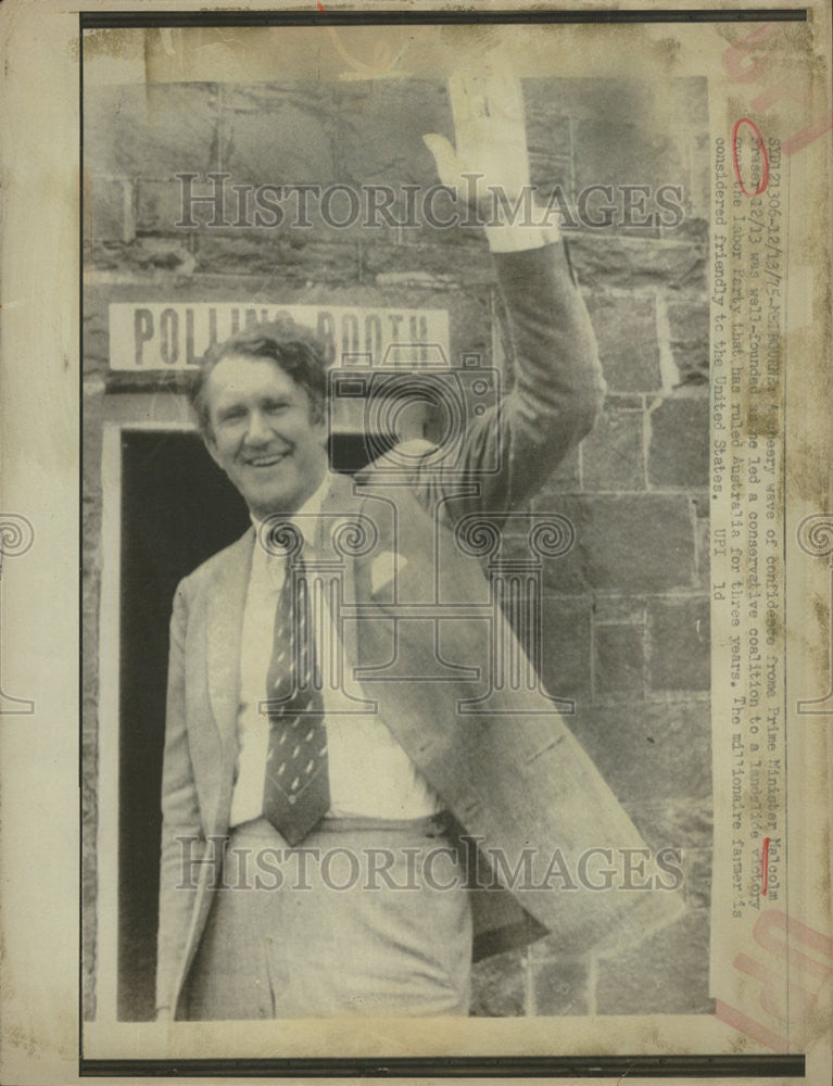 1975 Press Photo Prime Minister Malcolm Fraser Melbourne Australia - Historic Images