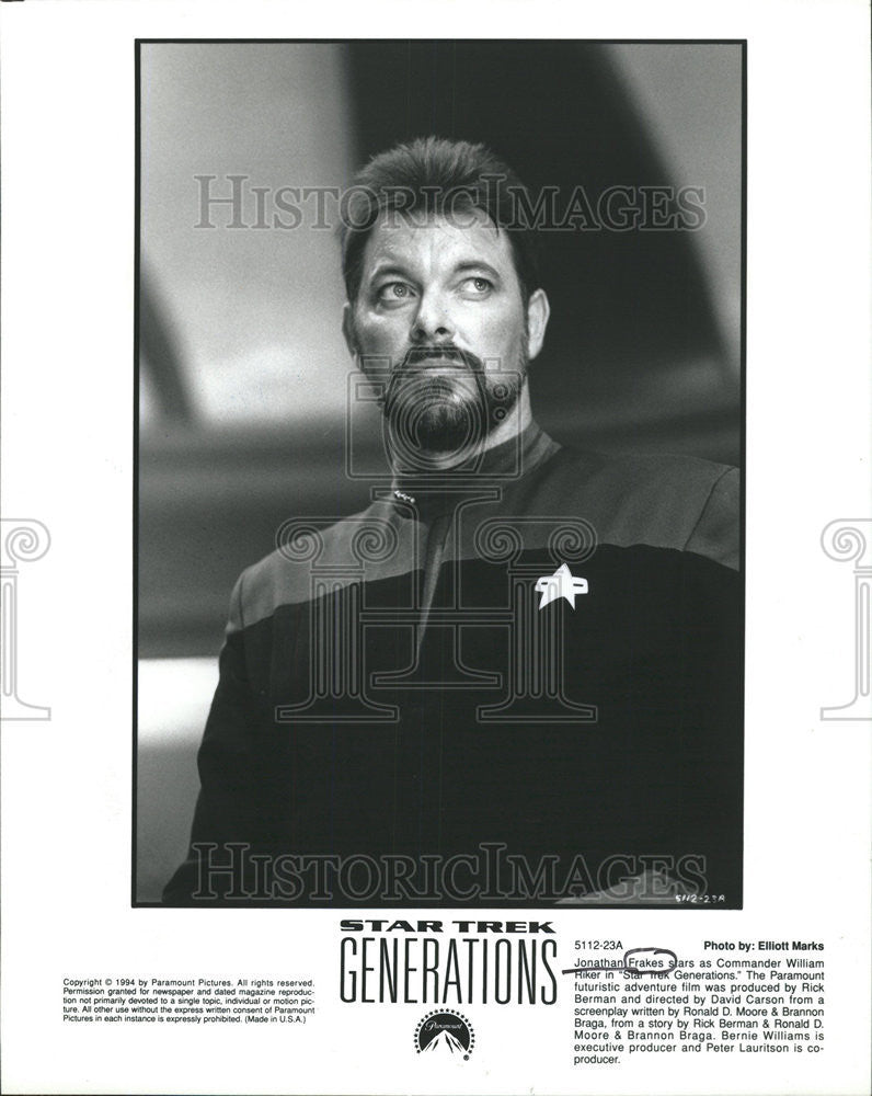 1994 Press Photo Jonathan Frakes Commander William Riker Star Trek Generations - Historic Images