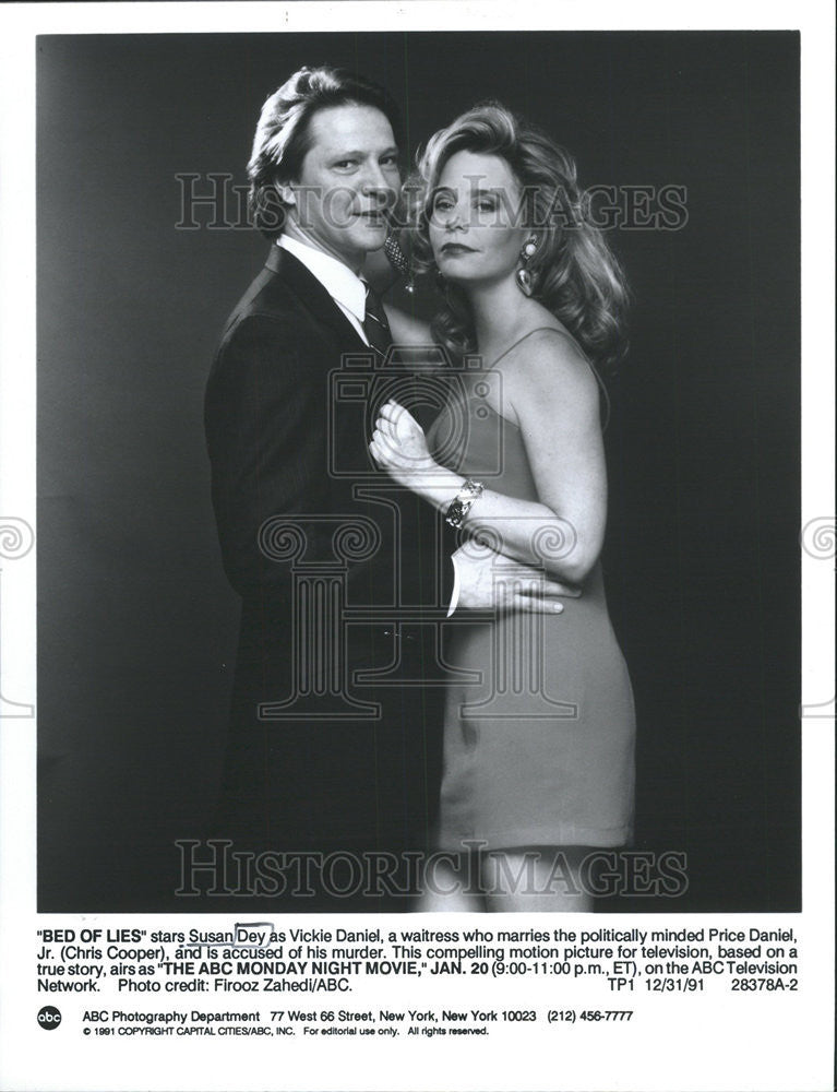 1991 Press Photo ABC Bed Of Lies Actors Susan Dey Chris Cooper - Historic Images