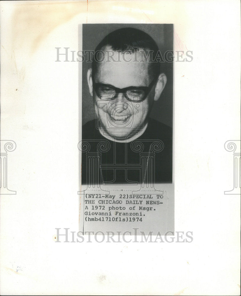 1974 Press Photo Reverend Giovanni Franzoni Christian Communist Theologian - Historic Images