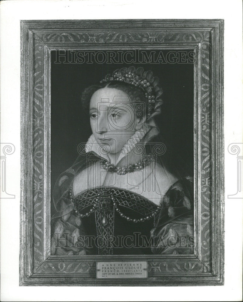 1968 Press Photo Artist Clouet Francois&#39;s Portrait Of Madame de Pienne - Historic Images