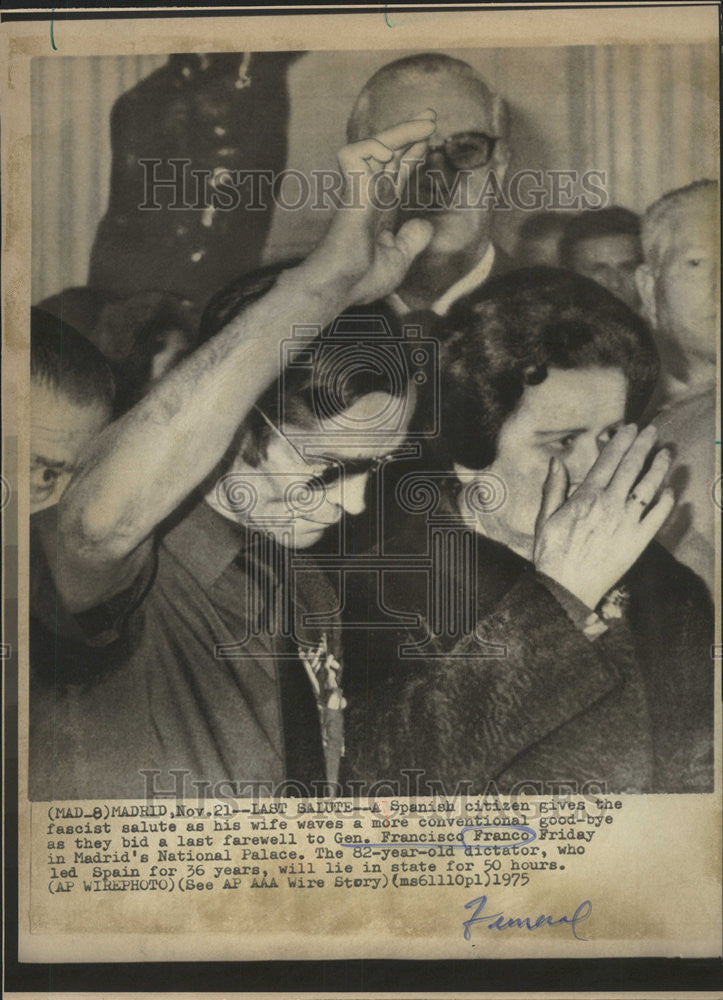 1975 Press Photo Madrid Dictator Gen Francisco Franco - Historic Images