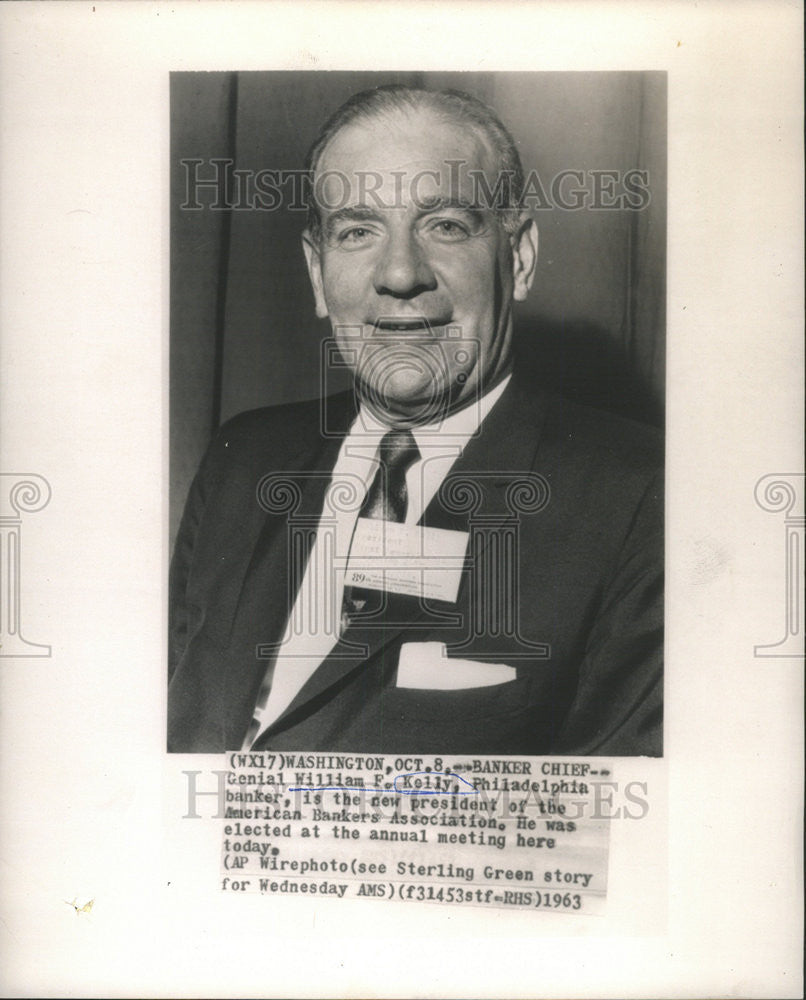 1963 Press Photo Genial William Kelly Philadelphia American Banker Association - Historic Images