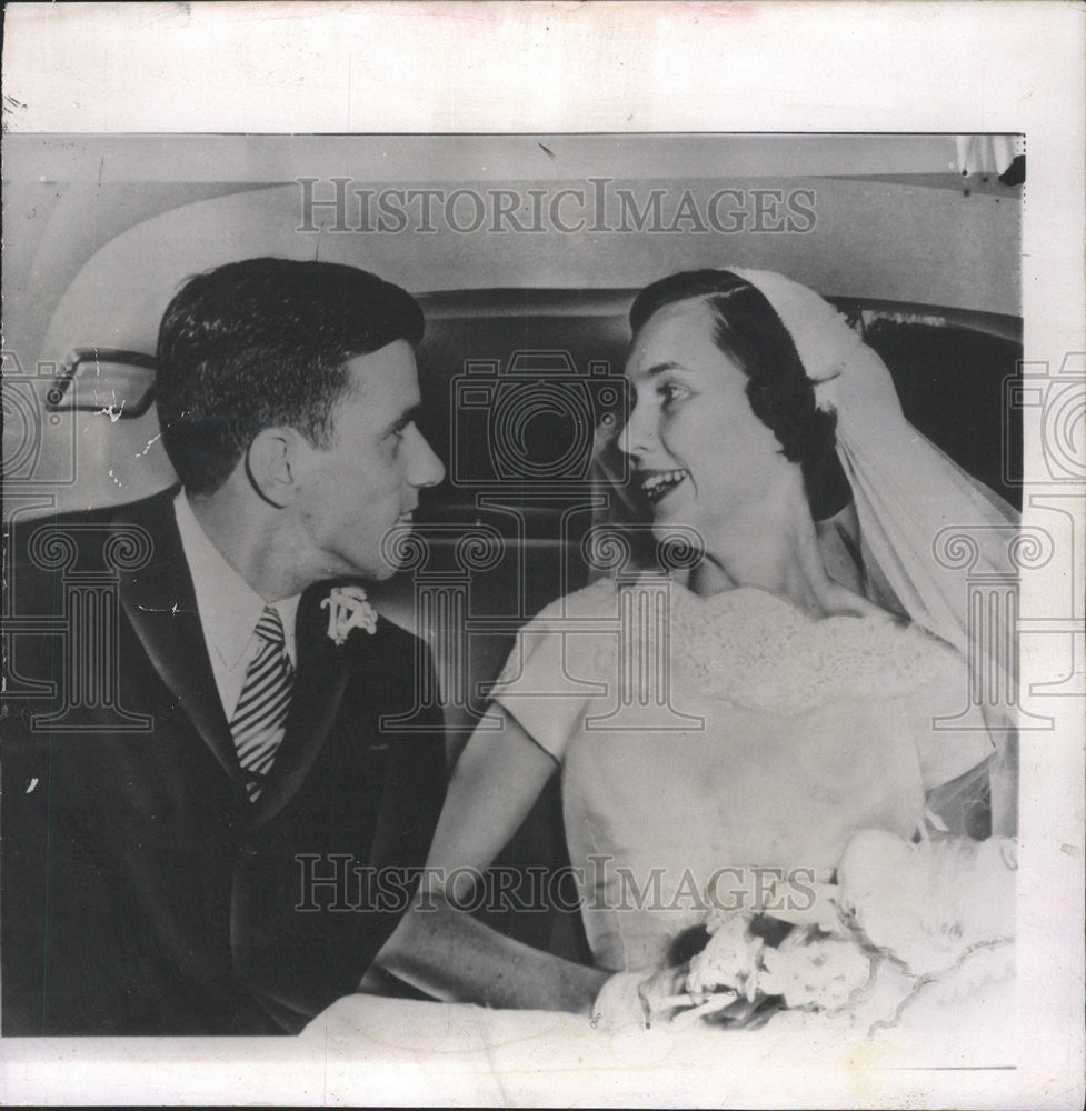 1956 Press Photo wedding day of Mr. and Mrs. Harvey S. Firestone - Historic Images