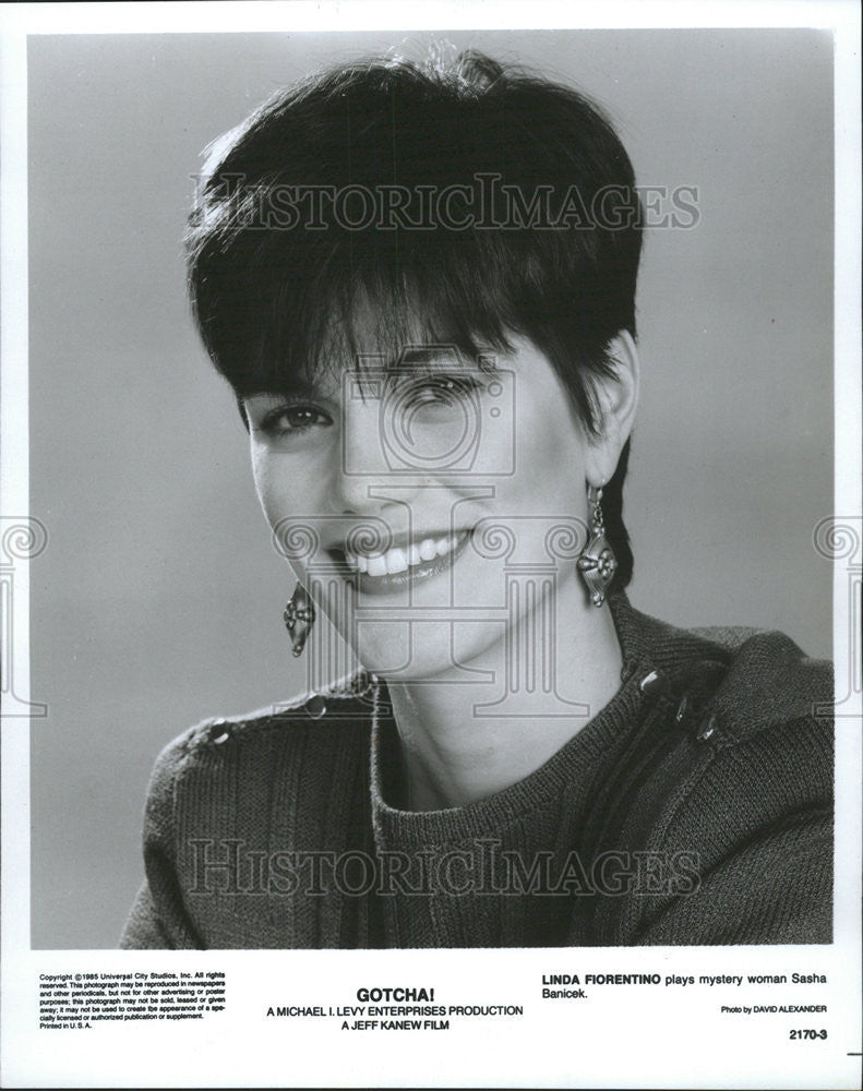 1985 Press Photo Actress Linda Florentine Gotcha - Historic Images