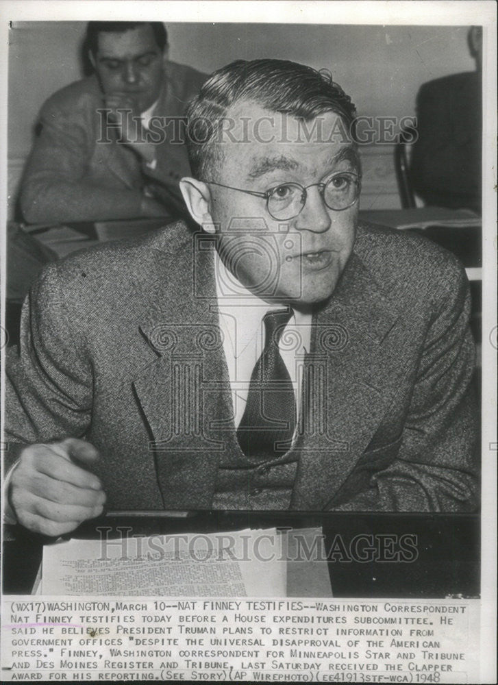 1948 Press Photo Washington Correspondent Nat Finney - Historic Images