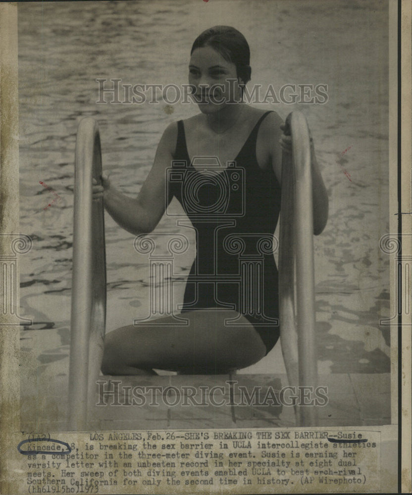 1973 Press Photo Susie Kincade Competitor UCLA Intercollegiate Athletics Diving - Historic Images
