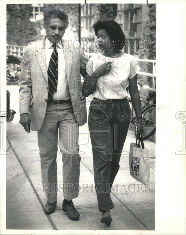 1985 Press Photo Wavne KingBernard Mitchell Chicago South Michigan  Lorel - Historic Images