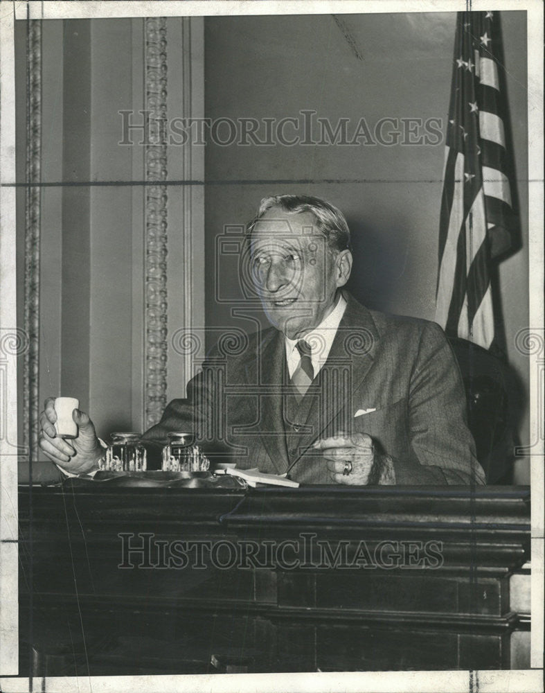 1940 Press Photo Senator William King Calls Senate Order After Recess - Historic Images