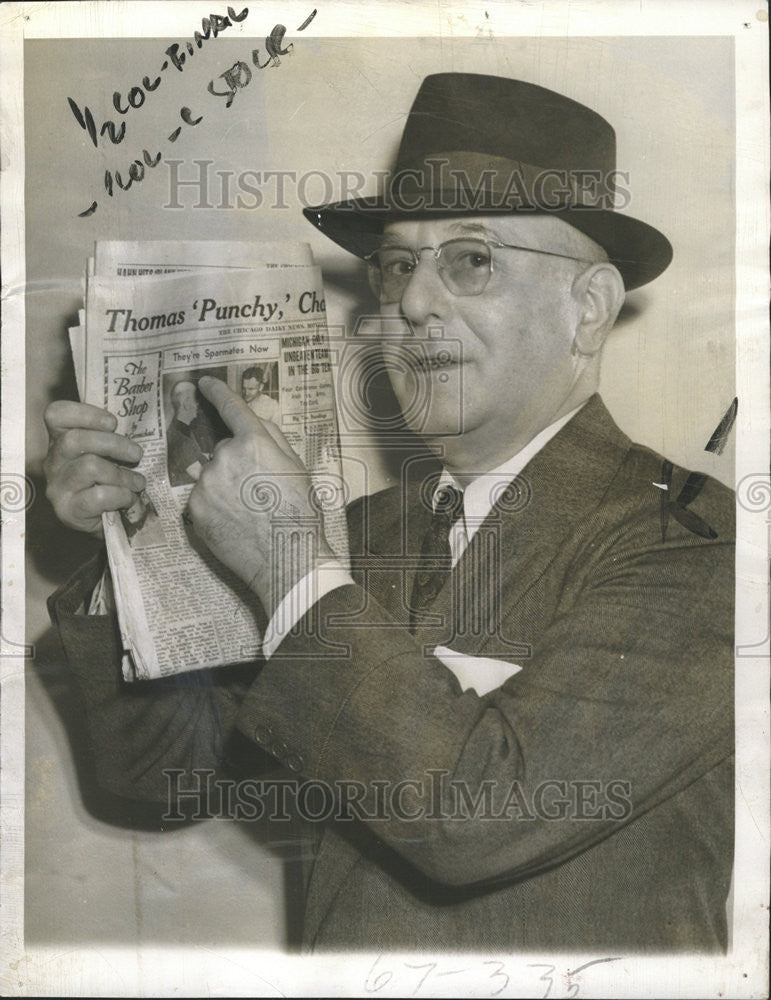 1939 Press Photo Denies Fake Fight Heavyweight Harry Thomas Lewis Chicago - Historic Images