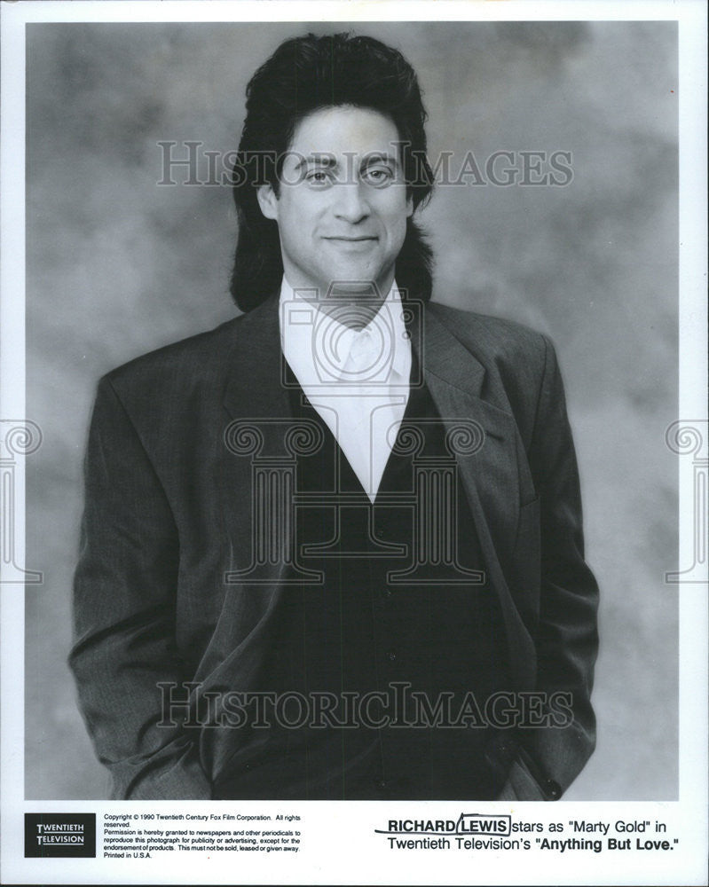 1990 Press Photo actor comedian Richard Lewis in &quot;Anything But Love&quot; - Historic Images