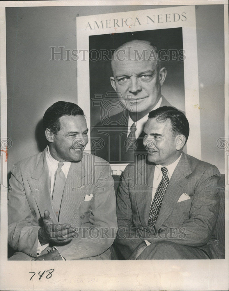 1952 Press Photo Senator Henry C Lodge Governor Thomas E Dewey - Historic Images