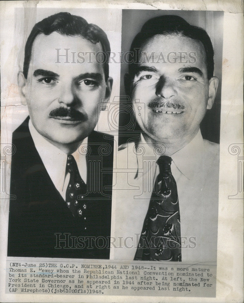 1944 Press Photo Thomas E Dewey Republican National Convention Standard Bearer - Historic Images