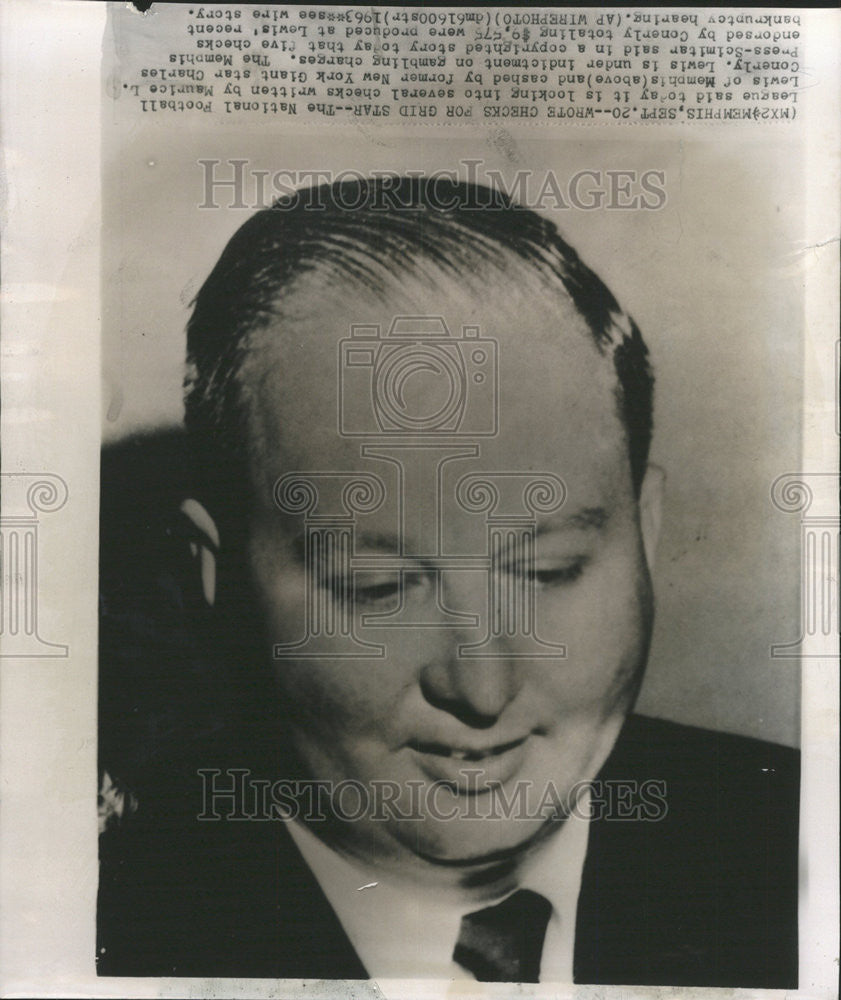 1963 Press Photo Maurice Lewis charge of fraud and gambling - Historic Images