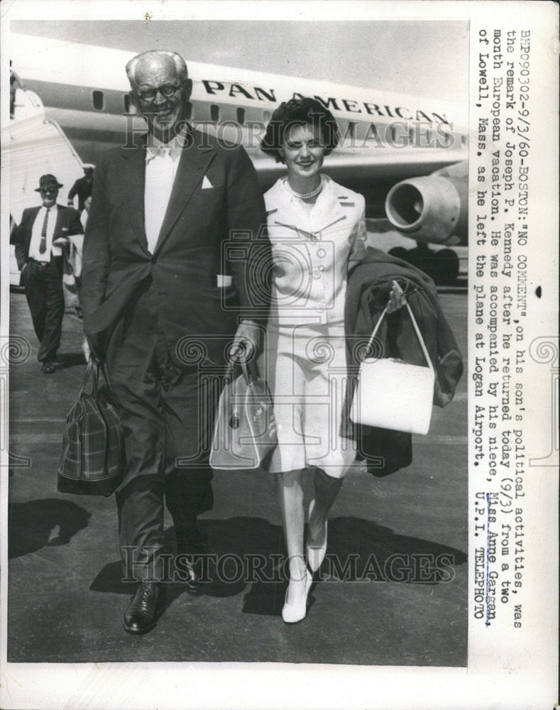 1960 Press Photo Joseph P. Kennedy Returned European Vacation - Historic Images