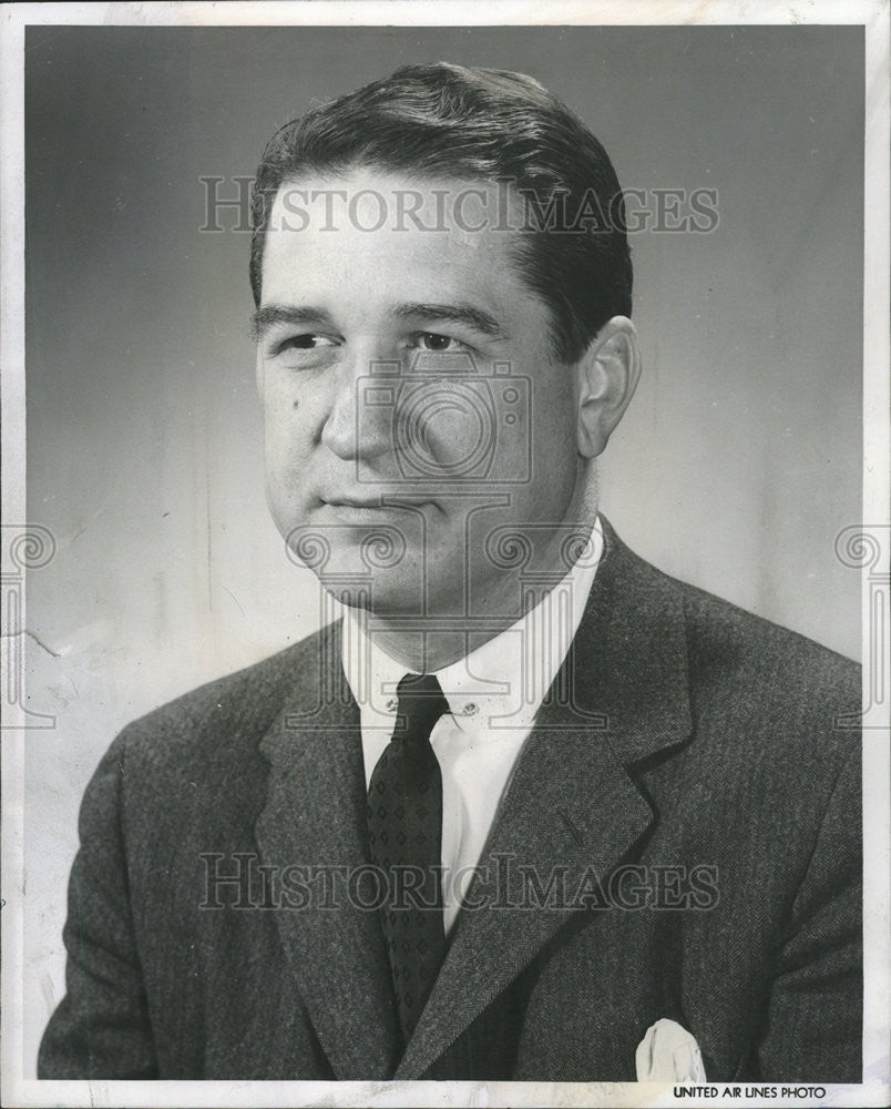 1962 Press Photo Andrew M DeVoursney Executive Vice President of Administration - Historic Images