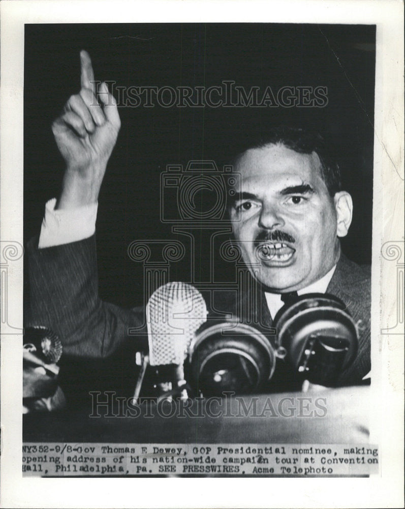 1944 Press Photo Thomas Edmund Dewey Governor New York President Candidate - Historic Images