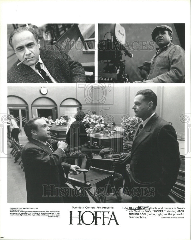 1992 Press Photo Hoffa Danny DeVito Jack Nicholson Actor - Historic Images