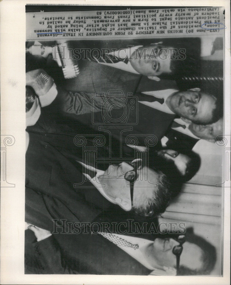 1963 Press Photo Giovanni Leone President Italian Chamber Deputy Palace Antonie - Historic Images