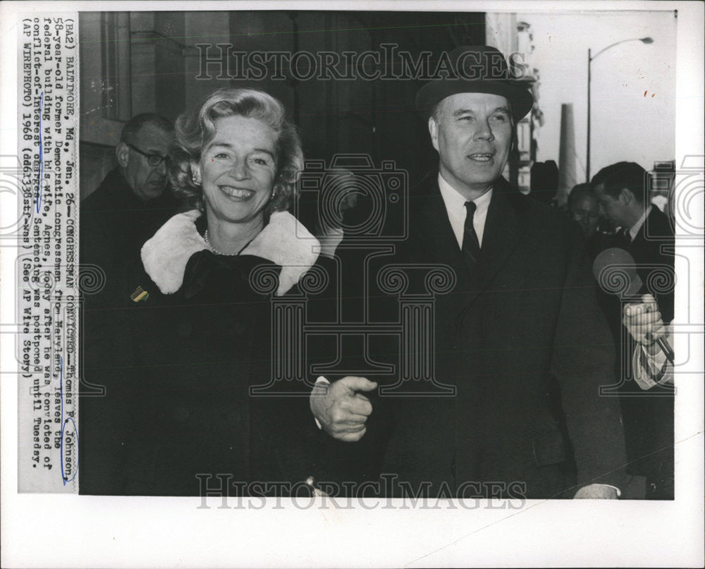 1968 Press Photo Thomas Francis Johnson Democratic Congress Maryland - Historic Images