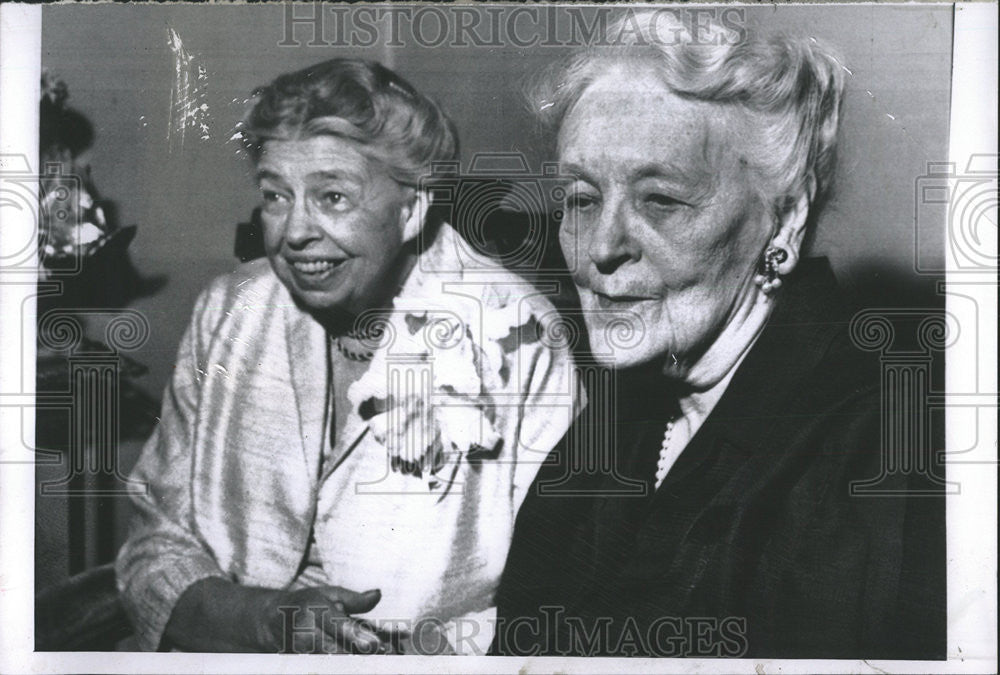 1958 Press Photo Elenore Roosevelt Austin friend Mrs Sam Johnson Lyndon  Johnson - Historic Images