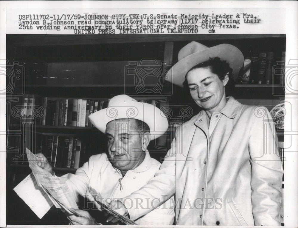 1959 Press Photo U S Senate Majority Leader Lyndon B Johnson - Historic Images