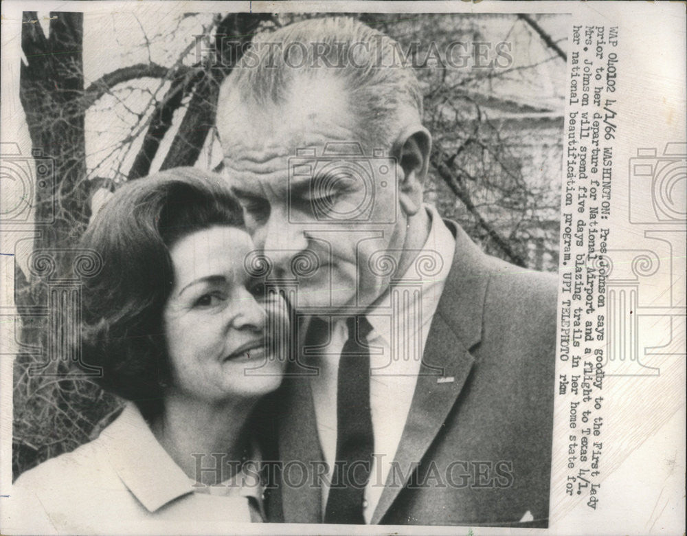 1966 Press Photo Lyndon B. Johnson President - Historic Images