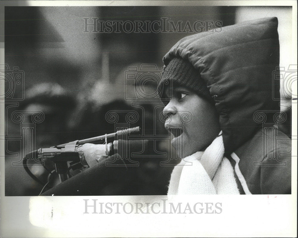 1983 Press Photo Jovante Smith Martin Luther King Speech - Historic Images