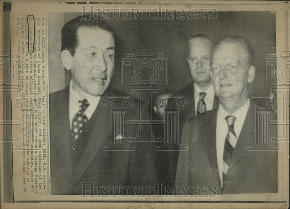 1972 Press Photo Marshall Green US Assistant Secretary John Holdridge Kim Young - Historic Images