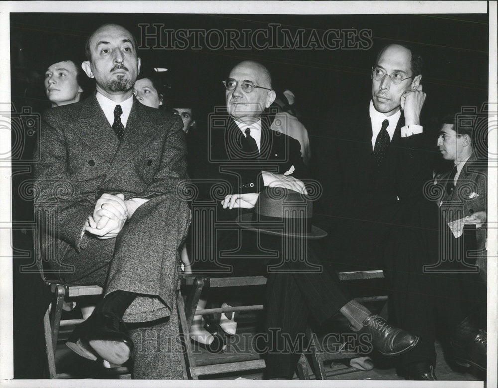 1939 Press Photo Dr Waclav Polish consul general Chicago Rene French Lewis Briti - Historic Images