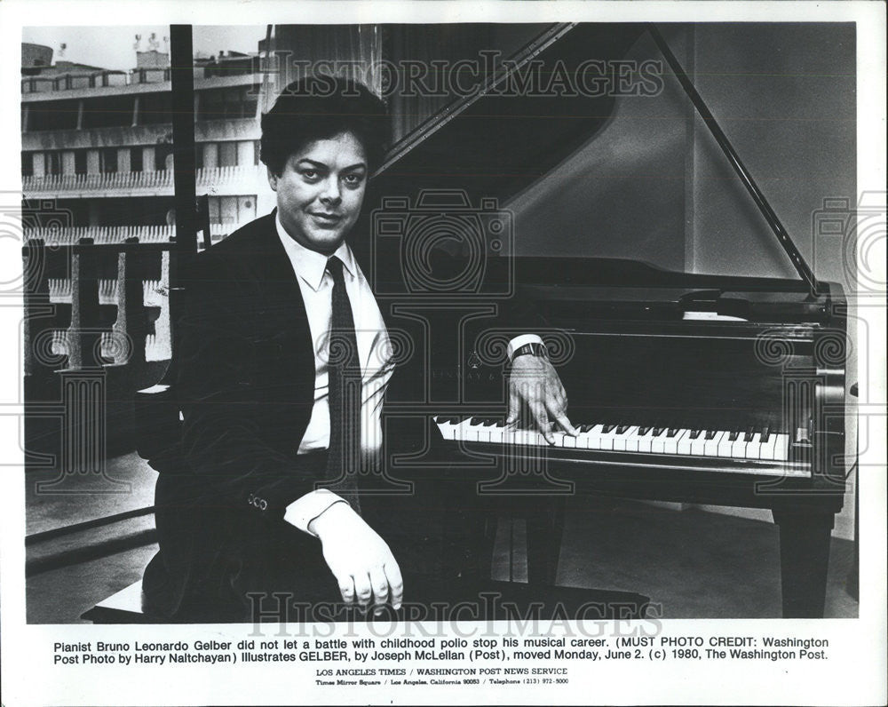 1980 Press Photo Bruno Leonardo Gelber, Pianist Who Overcame Polio&#39;s Limits - Historic Images