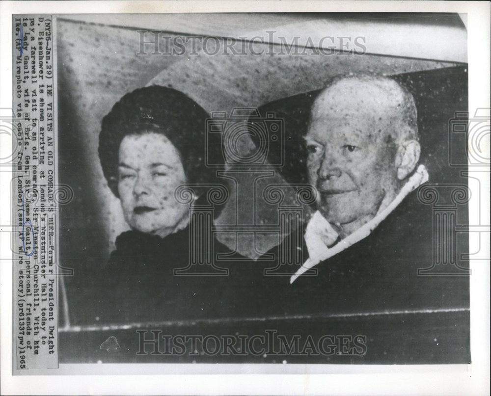 1965 Press Photo Gen Sir James Gault Lady Gault Politicians - Historic Images