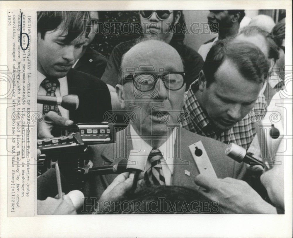 1974 Press Photo Chief U S district Judge George Hart Washington Sunday - Historic Images