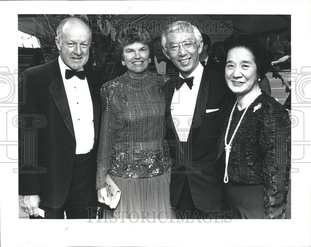 1991 Press Photo CSO President Richard Thomas Wife Helen Mr. and Mrs. Hisashi - Historic Images