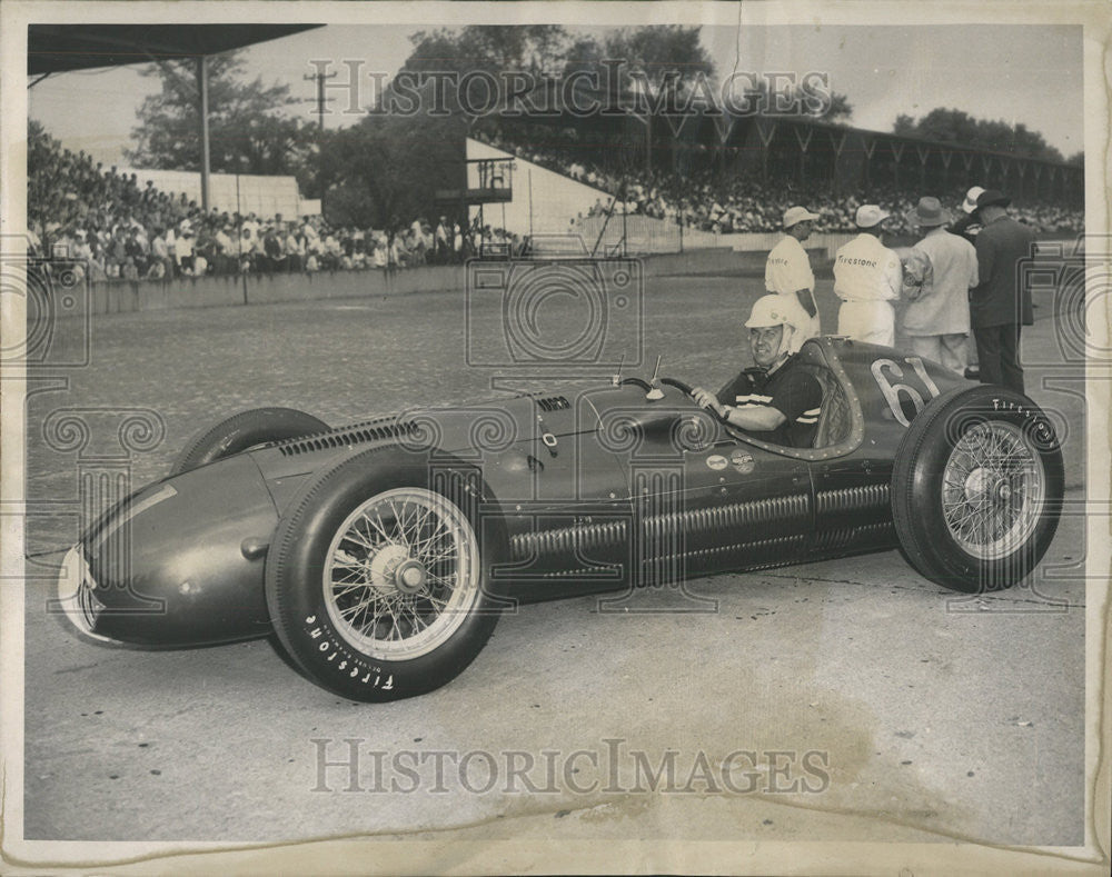1949 Press Photo Jimmy Jackson Desert Hot Springs Howard Keck Indianapolis race - Historic Images