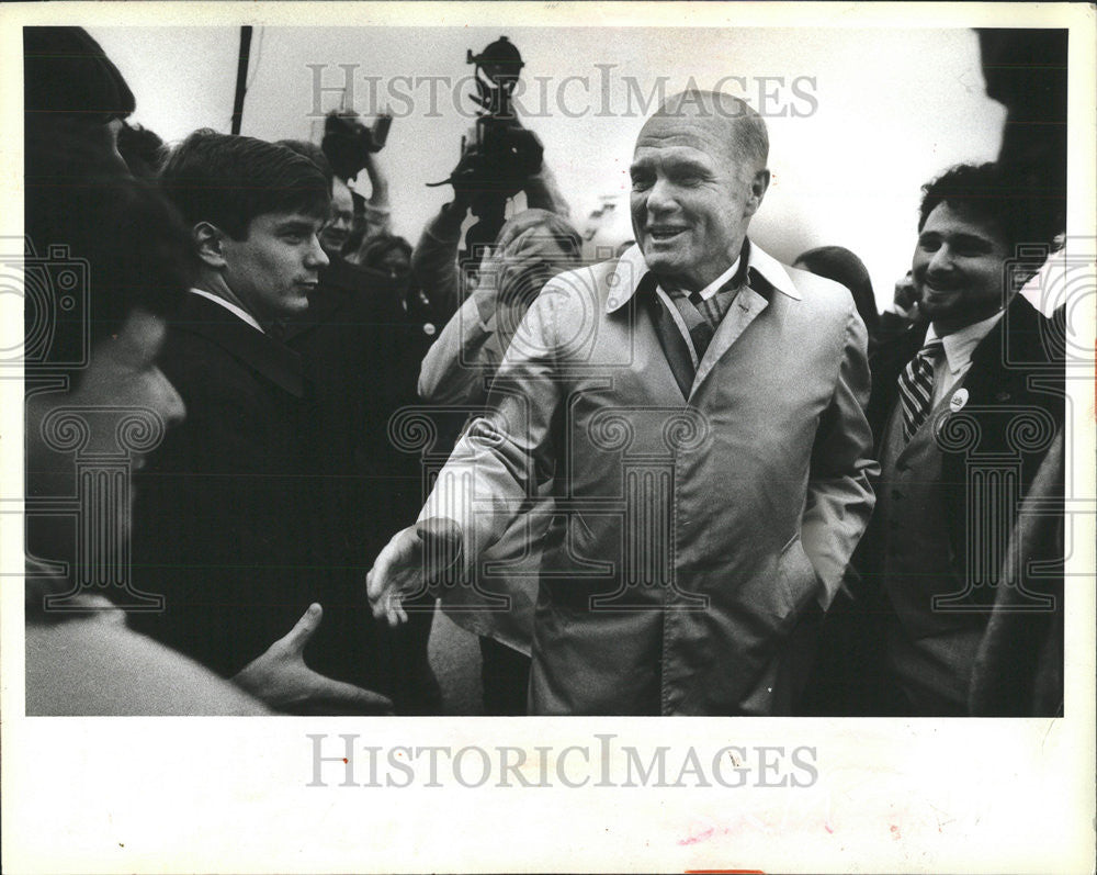 1983 Press Photo Democrat Presidential Candidate Senator John Glenn - Historic Images